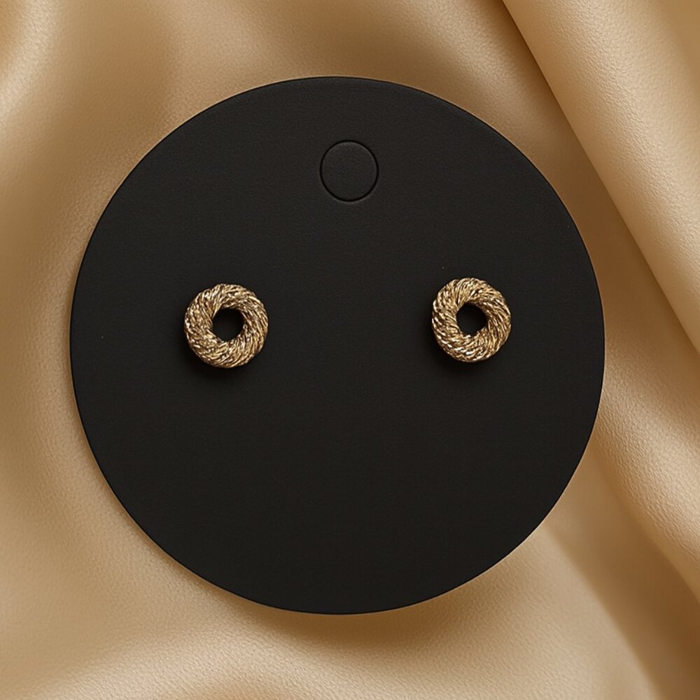 Small Gold tone Knot Stud Earrings – Minimalist Everyday Women’s Fashion Jewelry